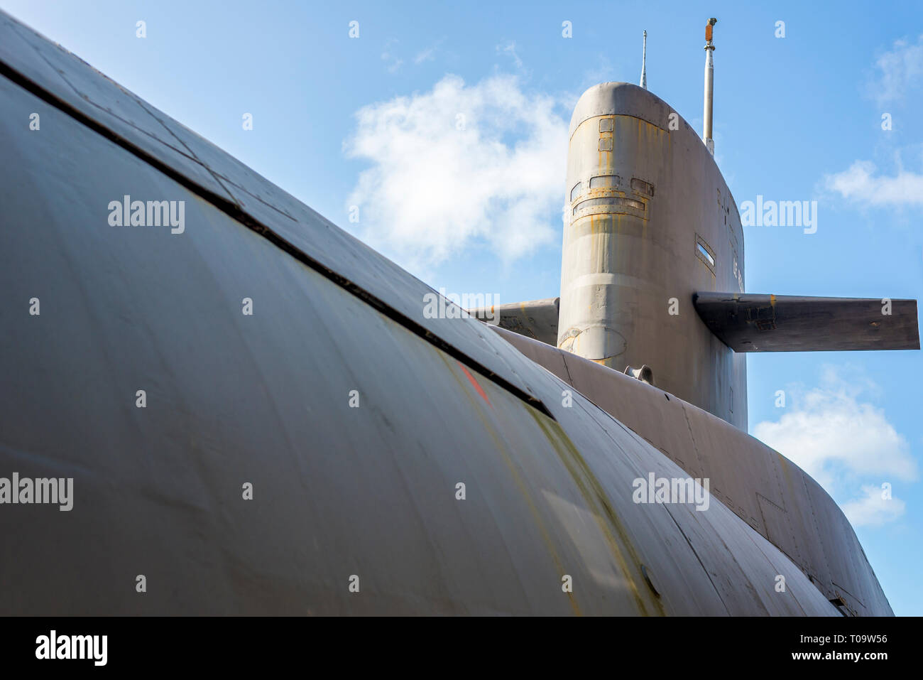 Close up d'un ancien sous-marin nucléaire Banque D'Images