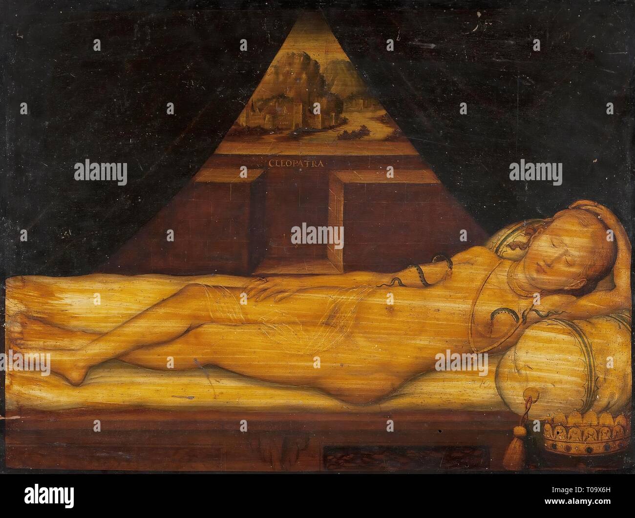 'Cléopâtre'. Allemagne, 16ème siècle. Dimensions : 36,5x47 cm. Musée : Etat de l'Ermitage, Saint-Pétersbourg. Auteur : Lucas Cranach II ( ? ). Banque D'Images