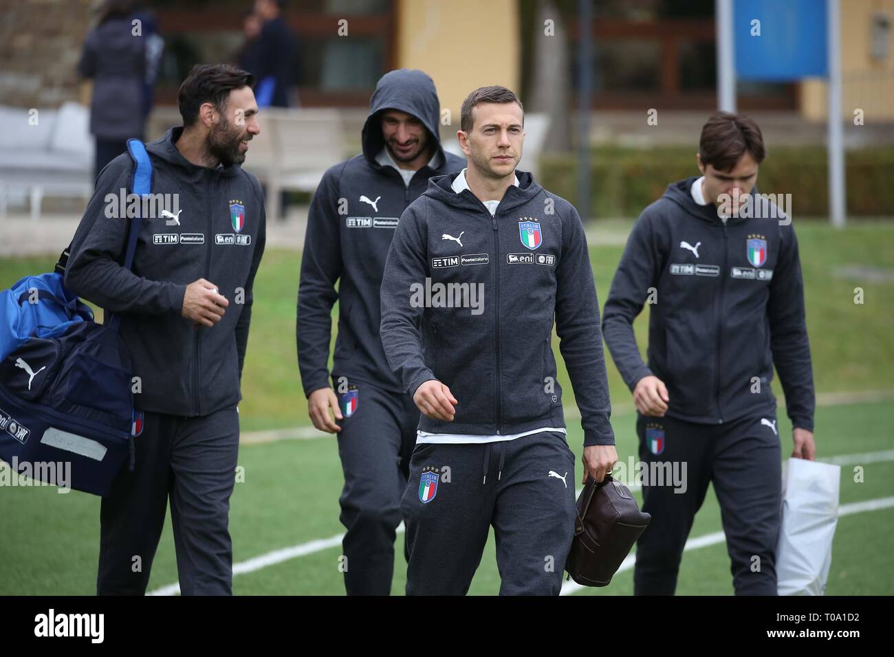 Foto LaPresse - Jennifer Lorenzini 18/03/2019 Firenze (Italia) Nazionale Italiana calcio Raduno della Nazionale Italiana di Calcio, Centro Tecnico Federale di Coverciano - Allenamenti Nella foto : Federico Bernardeschi LaPresse Photo - Jennifer Lorenzini 18 mars 2019 Firenze (Italie) Sport Soccer Football Italien Italie - "réunion" - Formation à Coverciano le pic : Federico Bernardeschi Banque D'Images