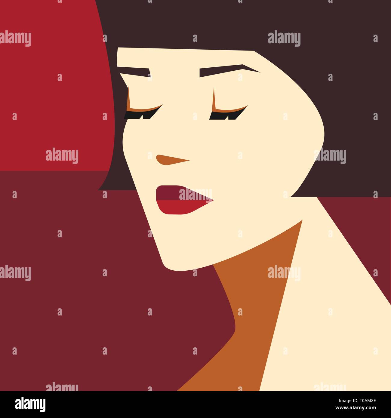 Femme élégante avec Bob coupe. Illustration vecteur de mode. Illustration de Vecteur