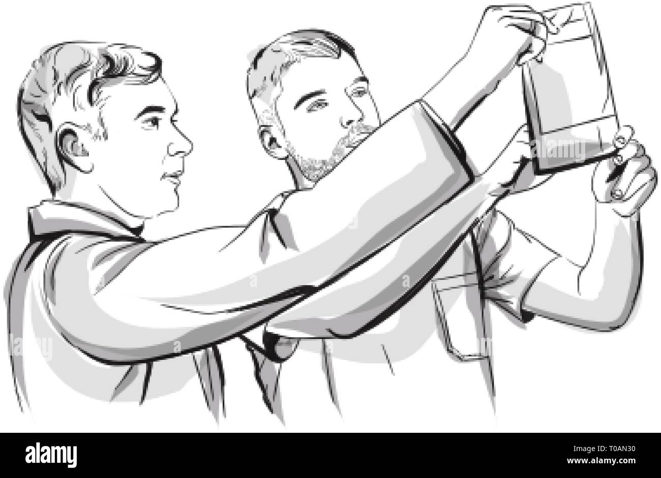Deux médecins l'analyse d'un vecteur X-ray sketch storyboard. Illustration du caractère détaillé Illustration de Vecteur Deux médecins l'analyse d'un vecteur X-ray sketch storyboard. Illustration du caractère détaillé Illustration de Vecteur