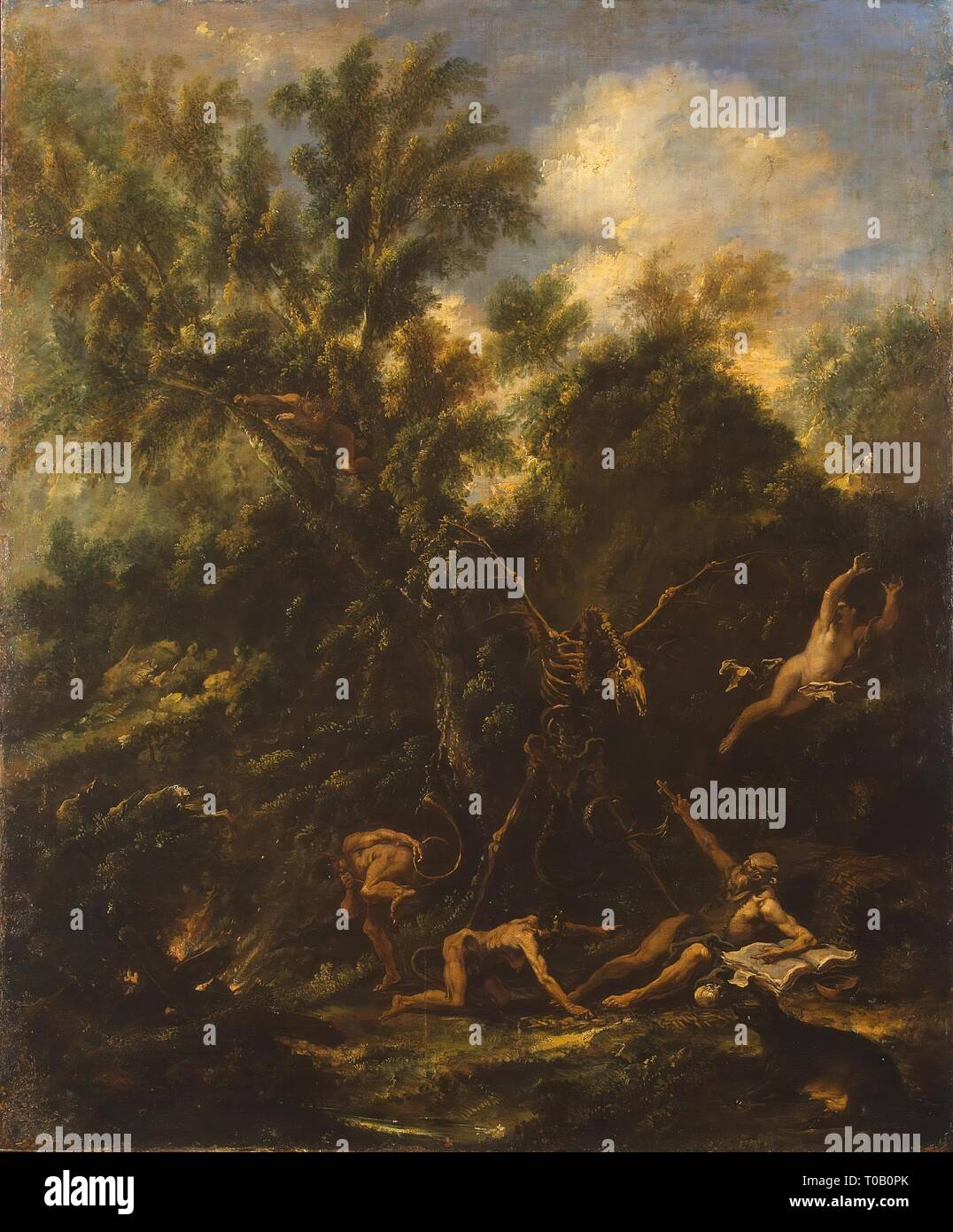 'La Tentation de Saint Antoine". L'Italie, 1706/1707. Dimensions : 115x93 cm. Musée : Etat de l'Ermitage, Saint-Pétersbourg. Auteur : Sebastiano Ricci . ANTONIO FRANCESCO PERUZZINI . SEBASTIANO RICCI. Banque D'Images