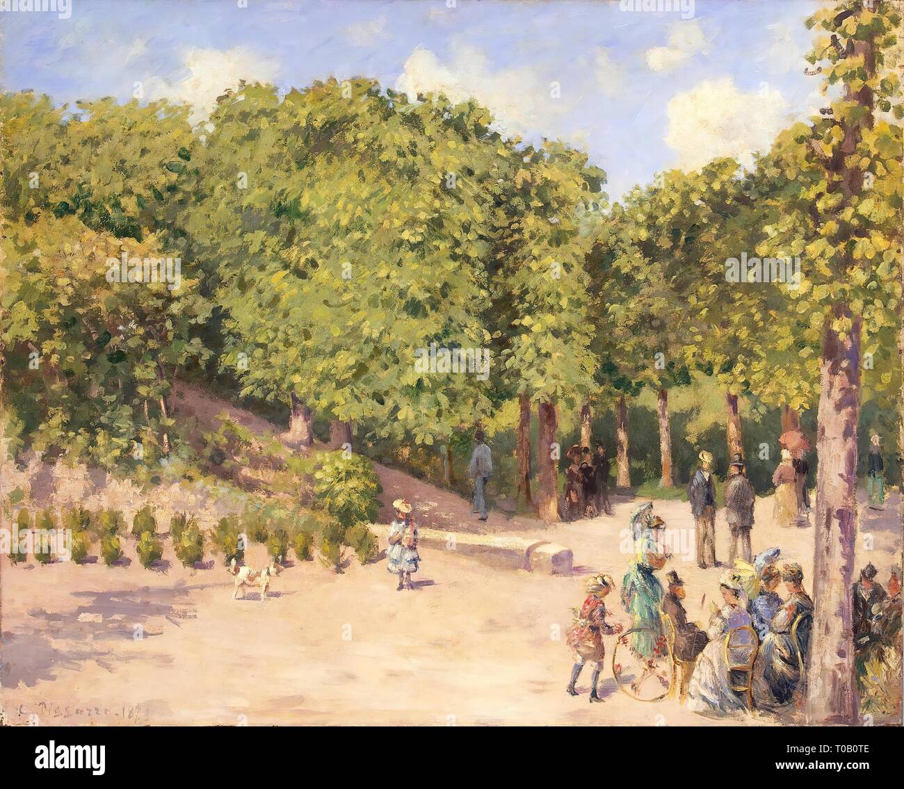 'Town Park à Pontoise". France, 1873. Dimensions : 59,5x73,3 cm. Musée : Etat de l'Ermitage, Saint-Pétersbourg. Auteur : Camille Pissarro. Banque D'Images