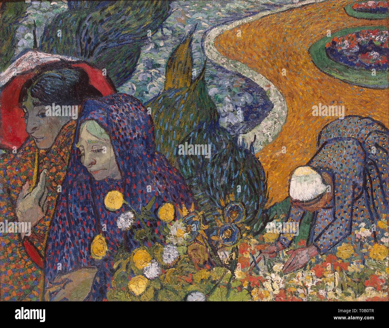 "Mémoire du jardin à Etten (Femmes d'Arles)'. France, 1888. Dimensions : 73x92 cm. Musée : Etat de l'Ermitage, Saint-Pétersbourg. Auteur : Vincent VAN GOGH . VINCENT VAN GOGH. Banque D'Images