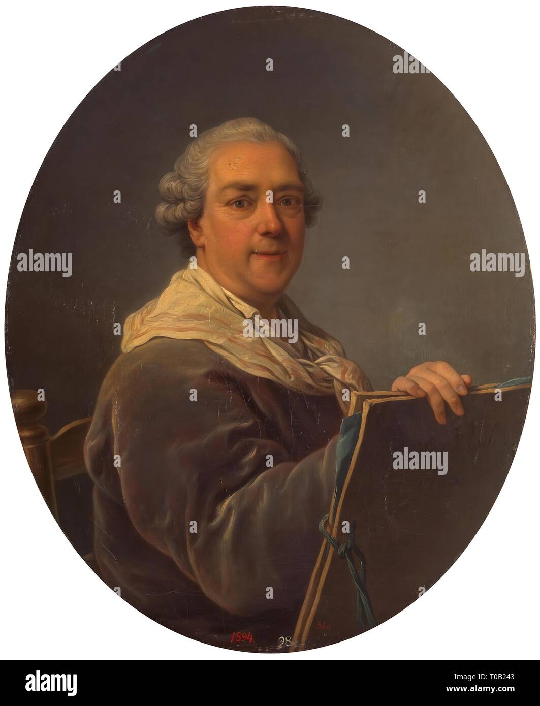 "Portrait". France, 1762. Dimensions : 87,5x71,5 cm. Musée : Etat de l'Ermitage, Saint-Pétersbourg. Auteur : Carle Vanloo (Charles-Andre). CHARLES-ANDRE VAN LOO. Banque D'Images