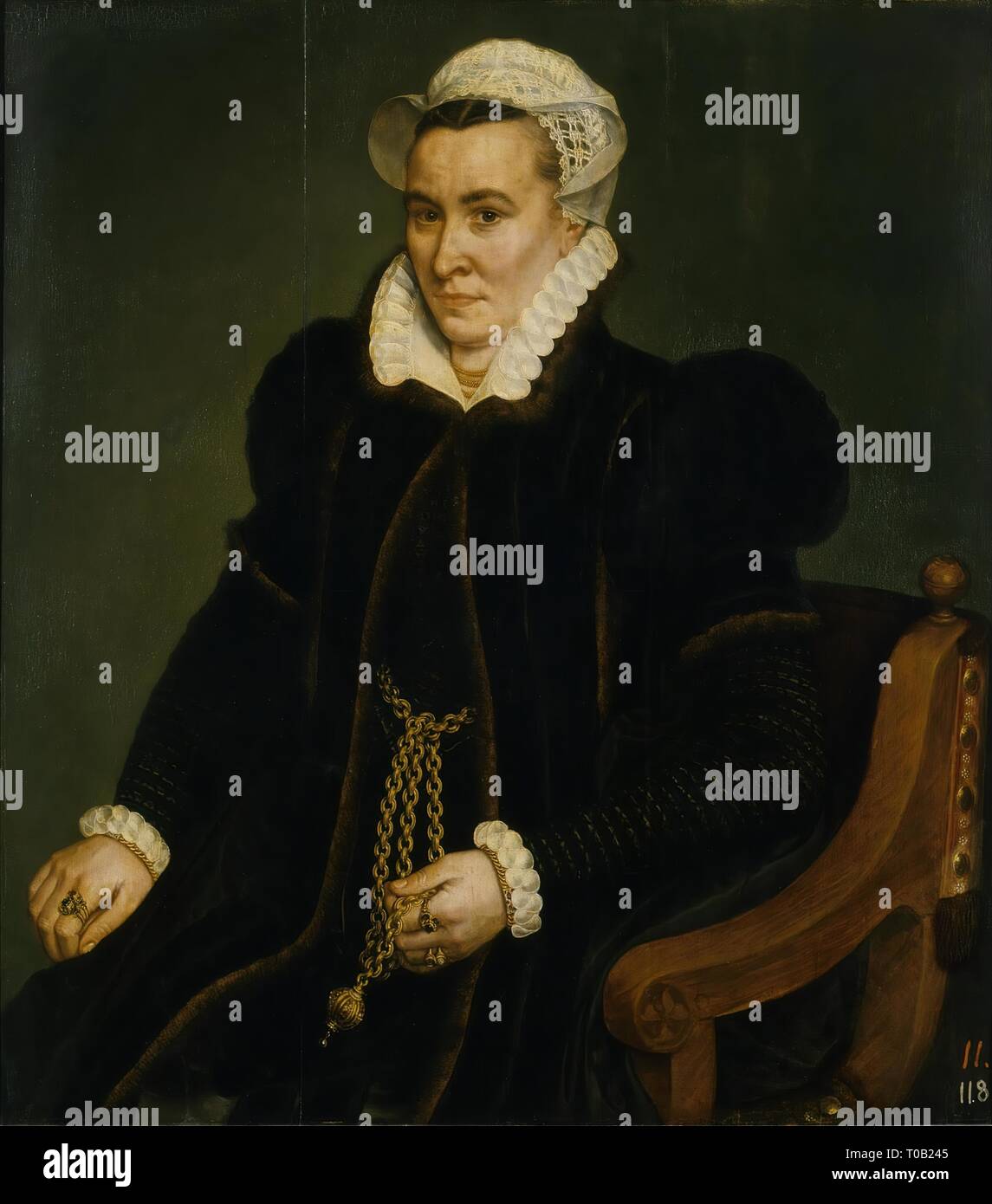 'Portrait de femme'. Pays-bas, xvie siècle. Dimensions : 87x78 cm. Musée : Etat de l'Ermitage, Saint-Pétersbourg. Auteur : Adriaen Thomasz. ( ? ). Frans Pourbus, l'ancien ( ? ). Banque D'Images