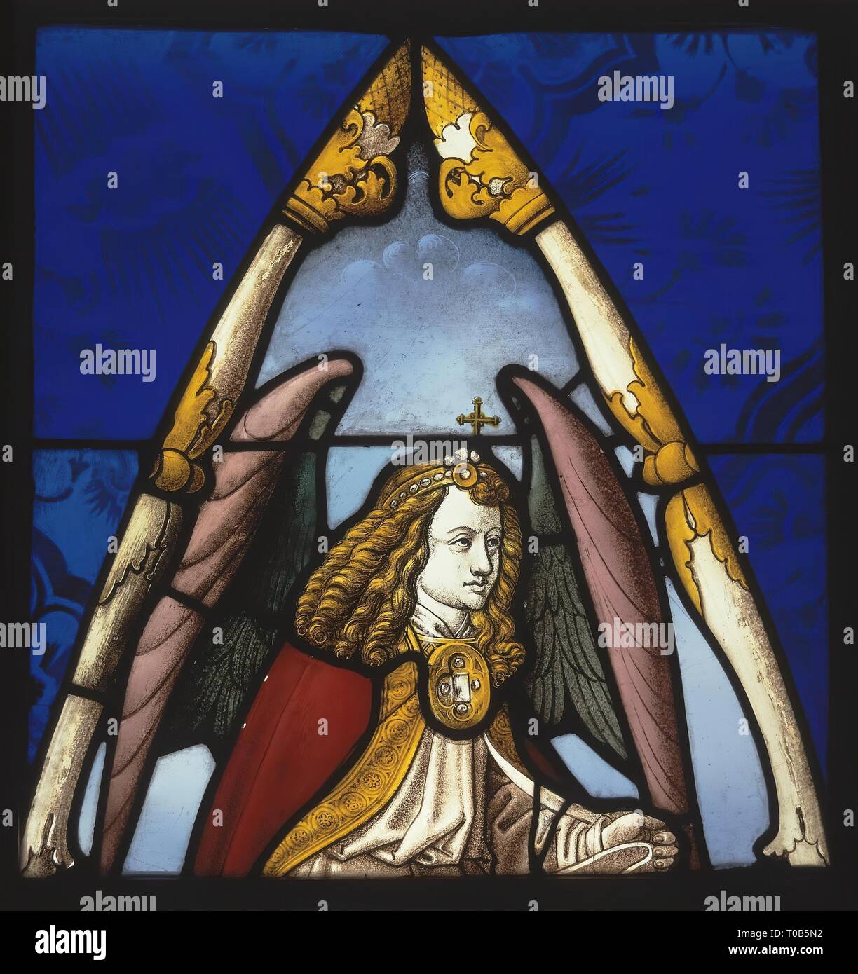 'Stained-verre panneau représentant un ange'. Allemagne, Cologne, 16e siècle. Dimensions : 44x42 cm. Musée : Etat de l'Ermitage, Saint-Pétersbourg. Banque D'Images