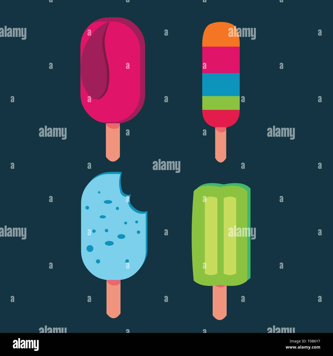 Ice cream stick vector illustration set Illustration de Vecteur