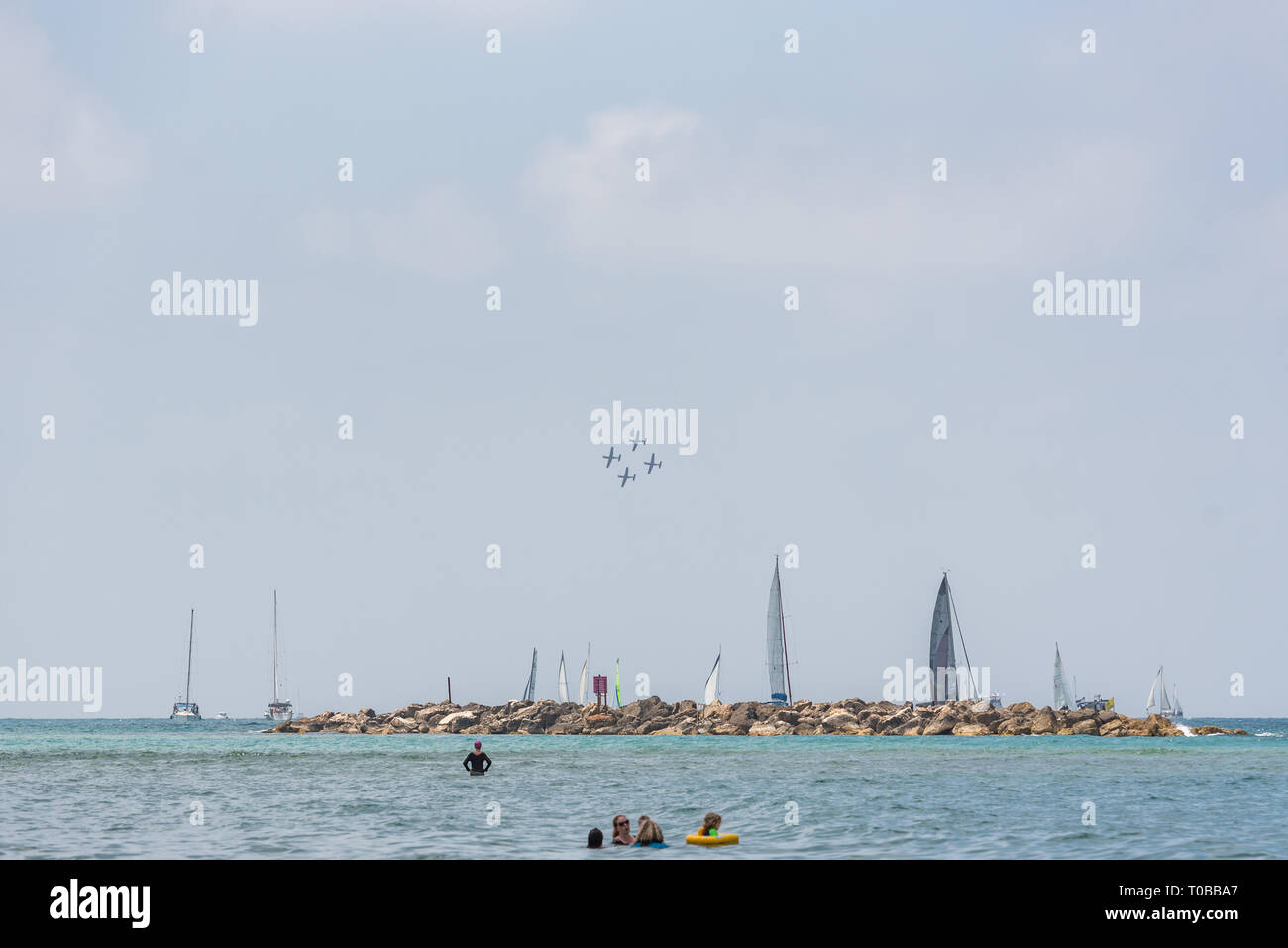 Bourget sur Yom Ha'atsmaout - jour de l'indépendance - 2 mai 2017, Tel Aviv, Israël Banque D'Images