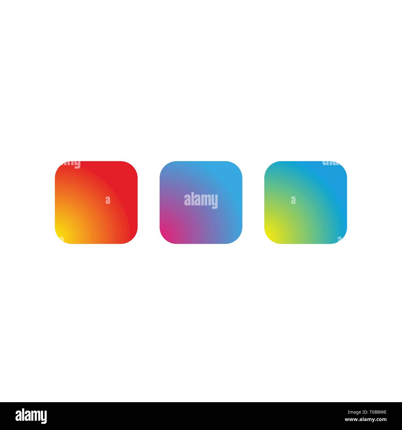 Ensemble de boutons carrés vides Illustration de Vecteur