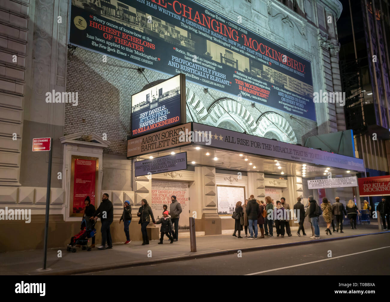 Les Shubert Theatre sur Broadway à New York montrant Jeff Daniels dans Aaron Sorkin's version de Harper Lee's "To KIll a Mockingbird" le Mardi, Mars 12, 2019. (Â© Richard B. Levine) Banque D'Images
