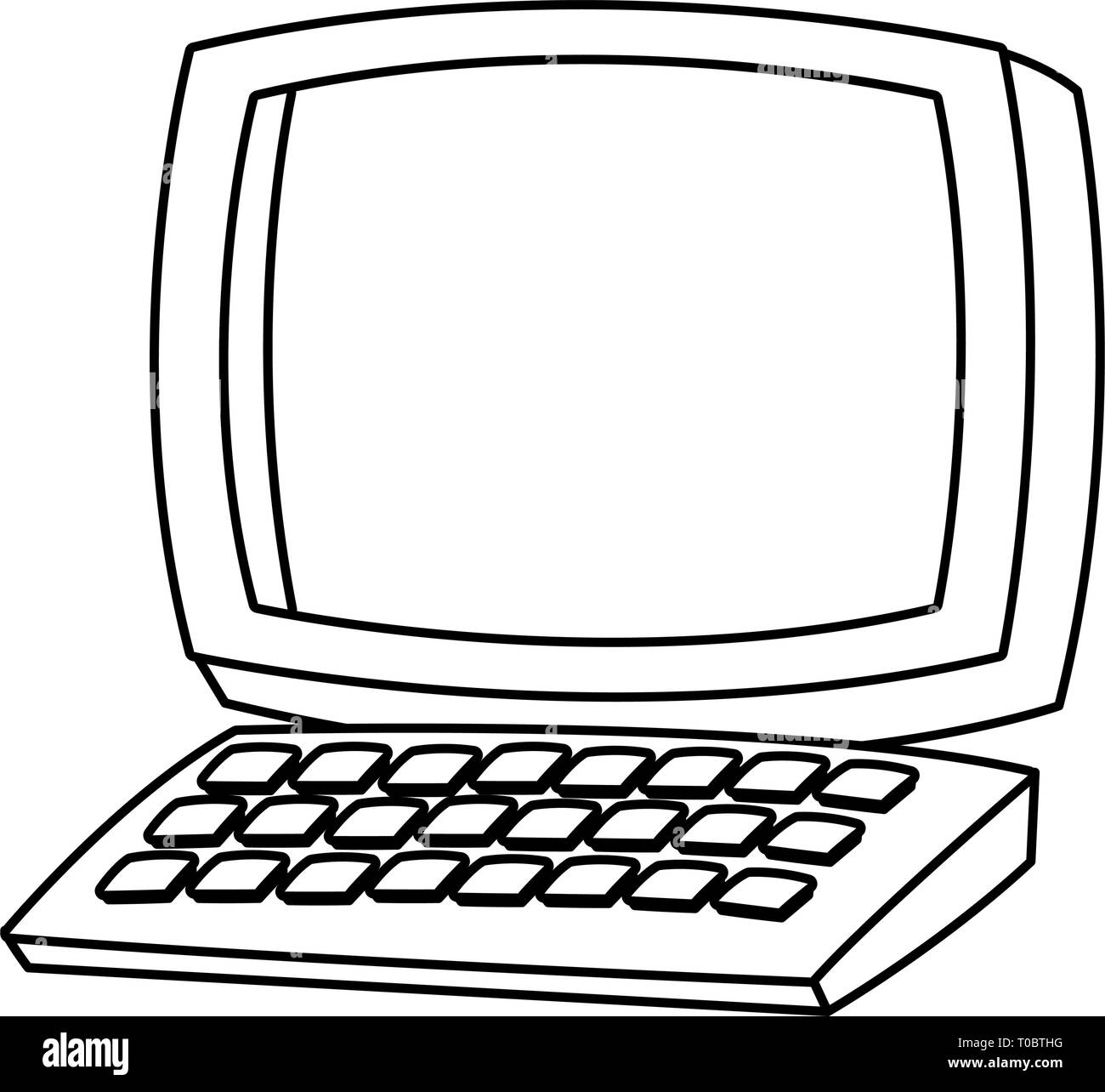 Dessin Clavier Ordinateur à Imprimer Ordinateur de bureau avec dessin animé du clavier en noir et blanc Image  Vectorielle Stock - Alamy