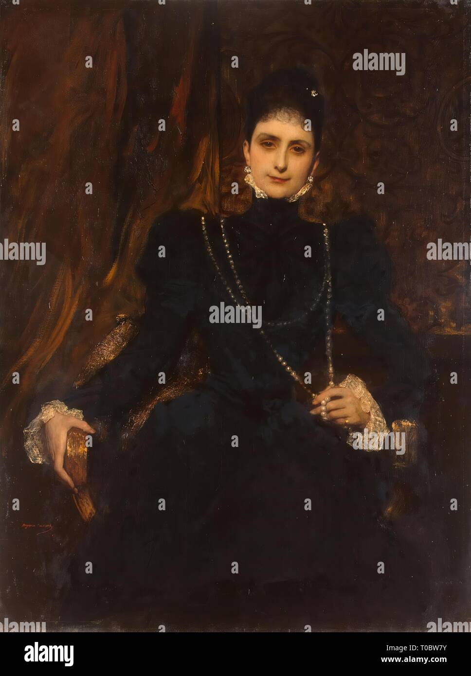 'Portrait de Marina Derviz'. France, vers 1899. Dimensions : 133,5x100 cm. Musée : Etat de l'Ermitage, Saint-Pétersbourg. Auteur : Jean-Joseph Benjamin Constant. Banque D'Images