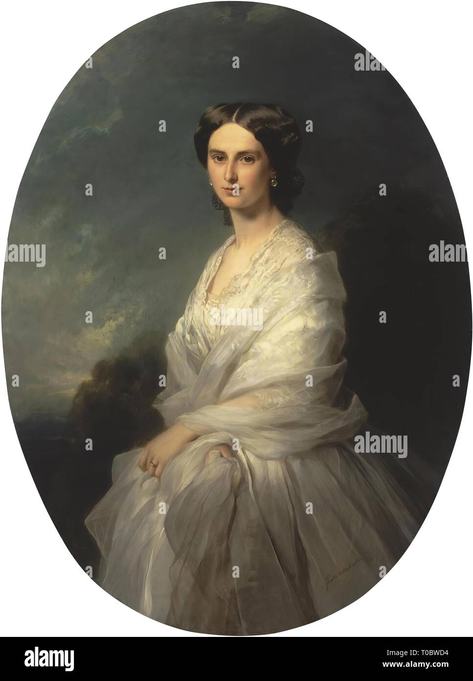 'Portrait de la Comtesse Sophia Bobrinskaya'. France, 1857. Dimensions : 129x97 cm. Musée : Etat de l'Ermitage, Saint-Pétersbourg. Auteur : Franz Xaver Winterhalter. Banque D'Images