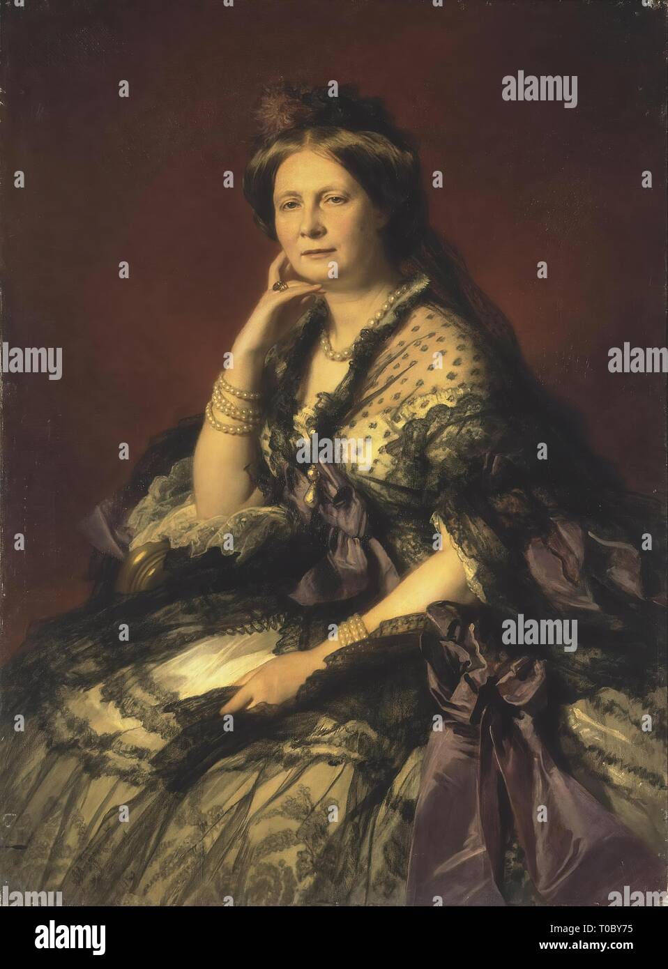 'Portrait de Grand Princess Yelena Pavlovna'. France, 1862. Dimensions : 123x89,5 cm. Musée : Etat de l'Ermitage, Saint-Pétersbourg. Auteur : Franz Xaver Winterhalter . Franz Xavier Winterhalter. Banque D'Images