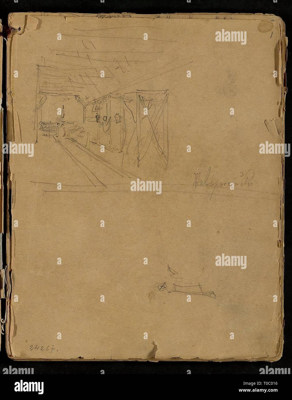 'Sketch de voyage épisode'. La Russie, 1888. Dimensions : 26x17 cm. Musée : Etat de l'Ermitage, Saint-Pétersbourg. Auteur : VON MIHALY ZICHY. Banque D'Images