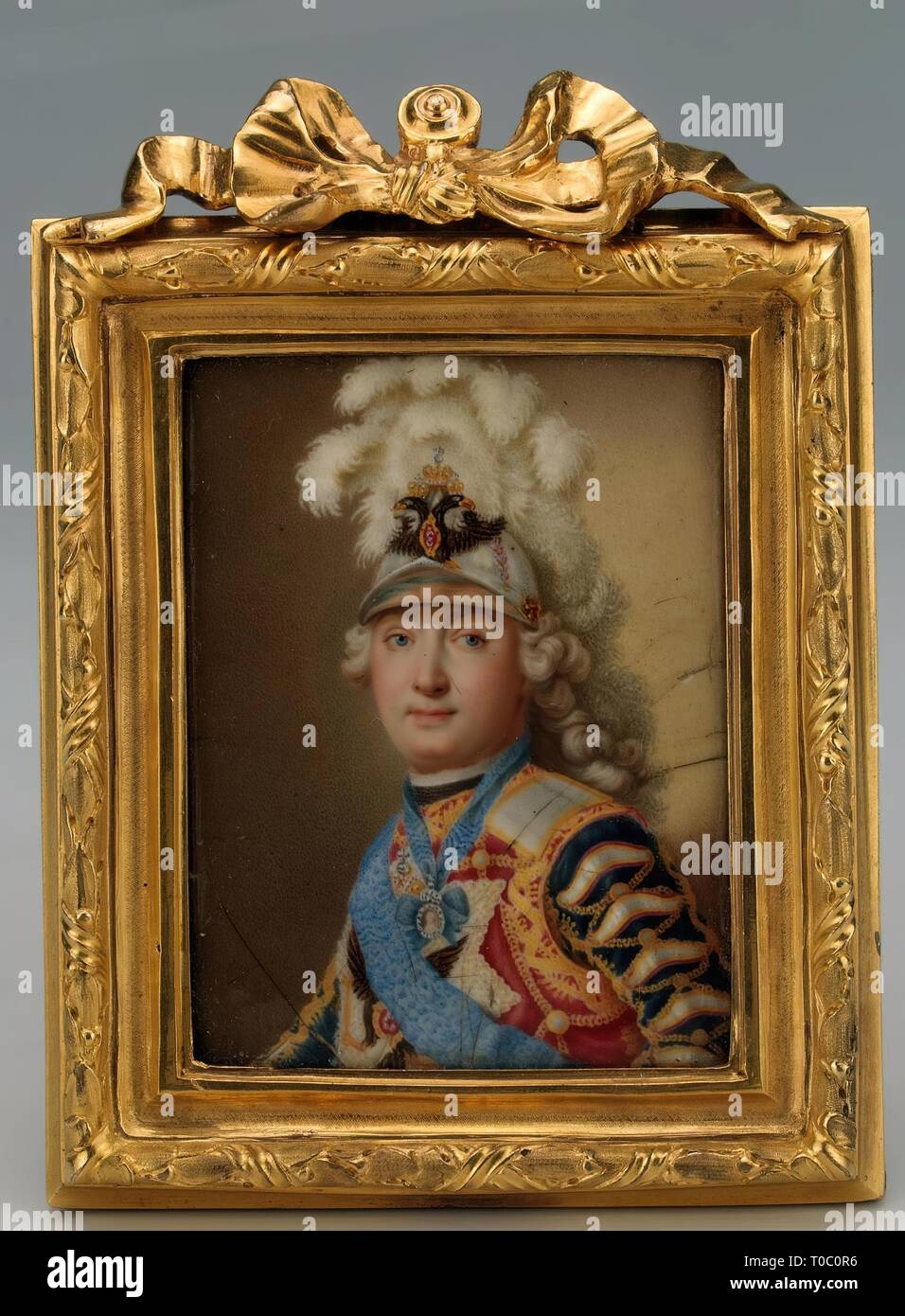 'Miniature' Portrait du Comte Grigori Grigorievitch Orlov''. La Russie, fin des années 1760 et au début des années 1770. Dimensions : 7,2x5,3 cm. Musée : Etat de l'Ermitage, Saint-Pétersbourg. Auteur : Andrey Cherny ( ? ). Andreï Ivanovitch Chyorny. Banque D'Images