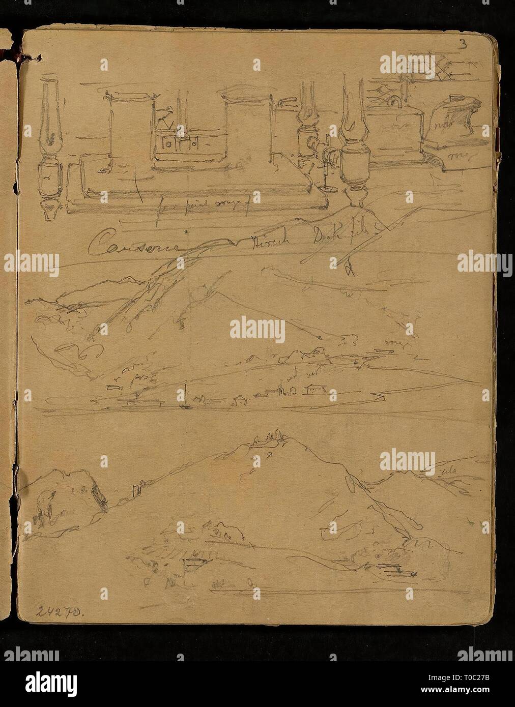 'Sketch de voyage épisode'. La Russie, 1888. Dimensions : 26x17 cm. Musée : Etat de l'Ermitage, Saint-Pétersbourg. Auteur : VON MIHALY ZICHY. Banque D'Images