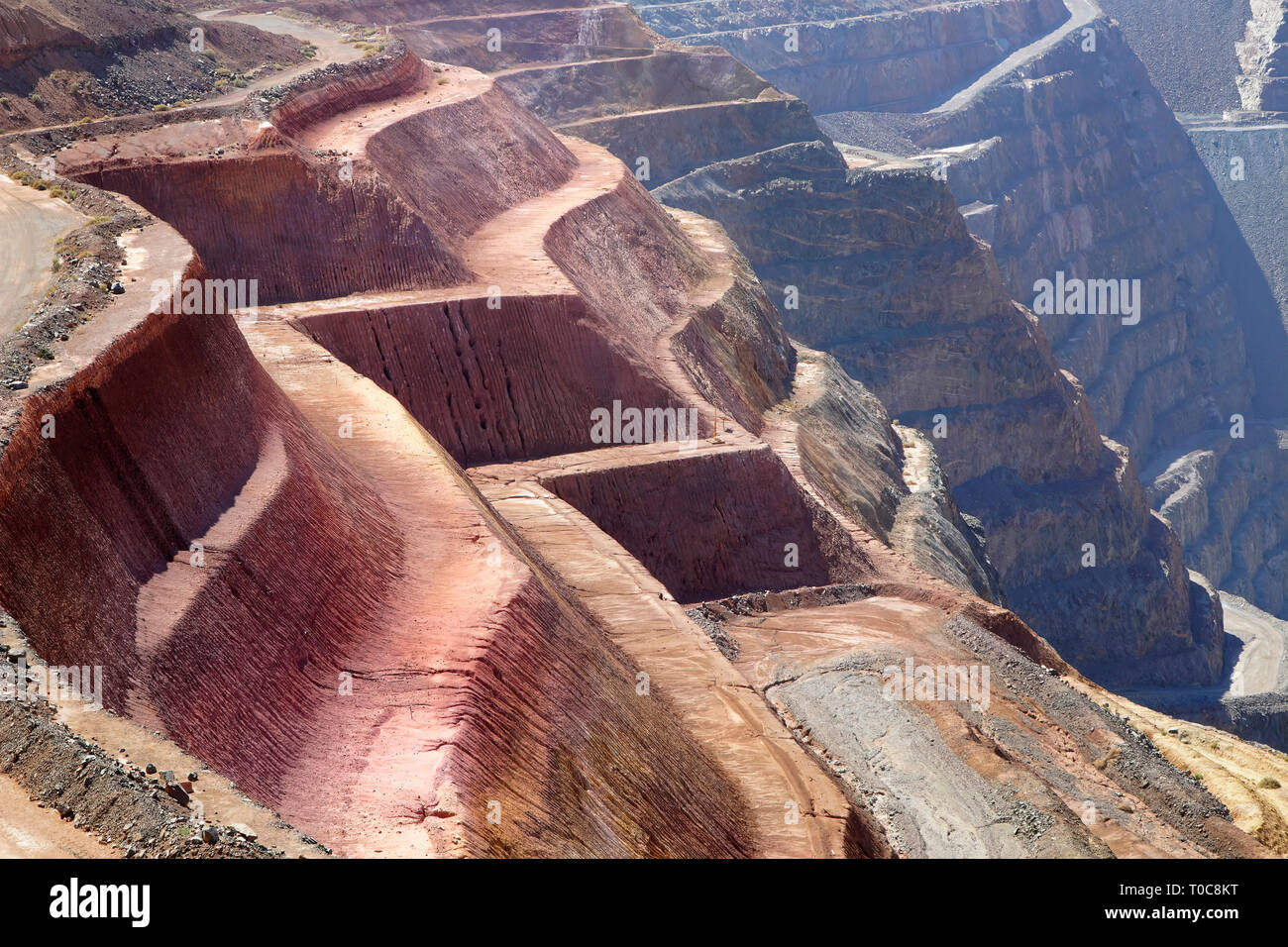 Vue rapprochée de layes du Super mine à ciel ouvert dans la région de Kalgoorlie Banque D'Images