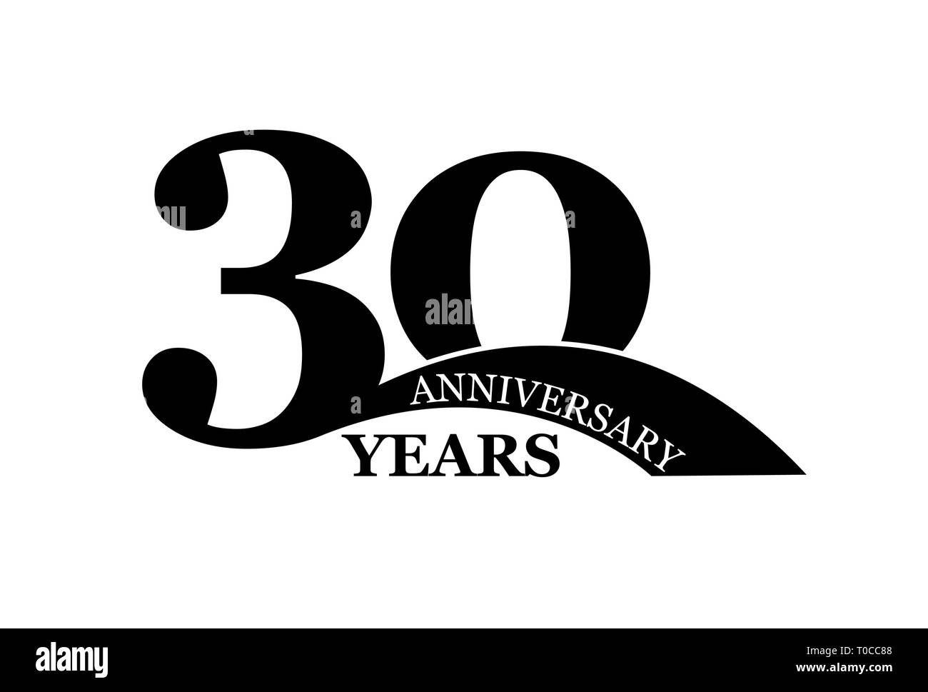 30 ans anniversaire, simple télévision conception de logo pour la conception et la décoration Illustration de Vecteur