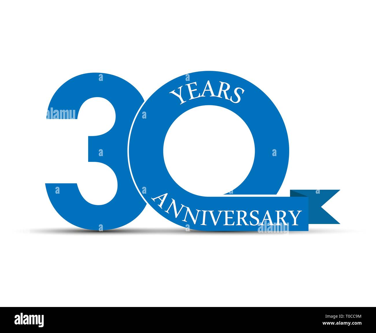 30 ans anniversaire, de conception simple, d'un logo pour la décoration Illustration de Vecteur