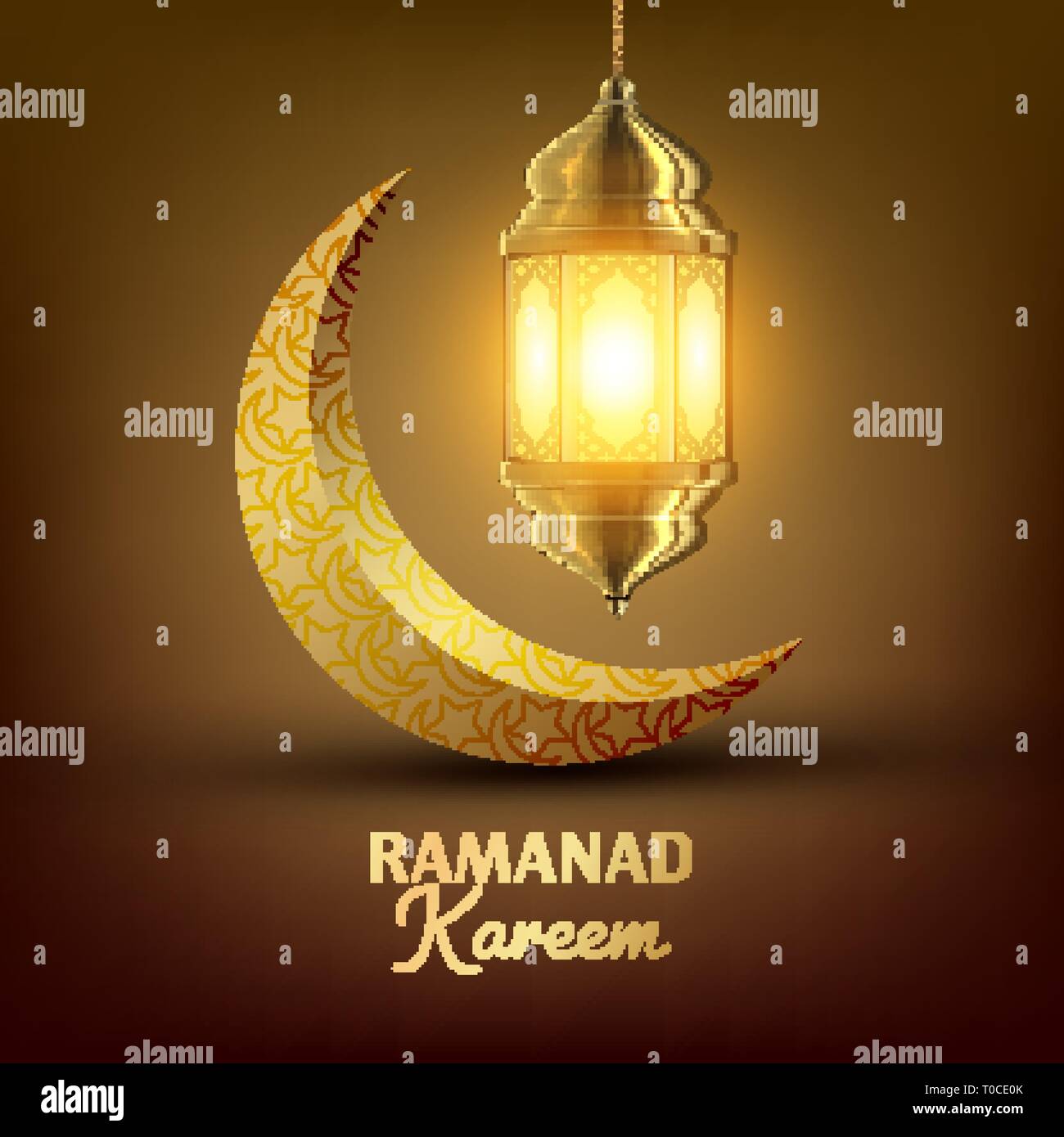 lampe de ramadan dans un style arabe. conception d'illustration de