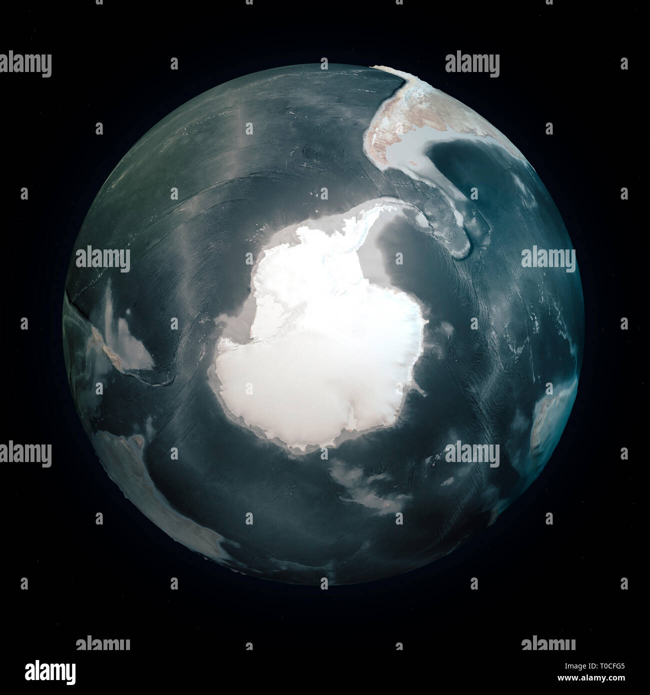 La sécheresse dans le monde, la planète terre. Le changement climatique terre sans l'eau. La bathymétrie des fonds marins avec des reliefs. Le réchauffement climatique. Monde physique Banque D'Images