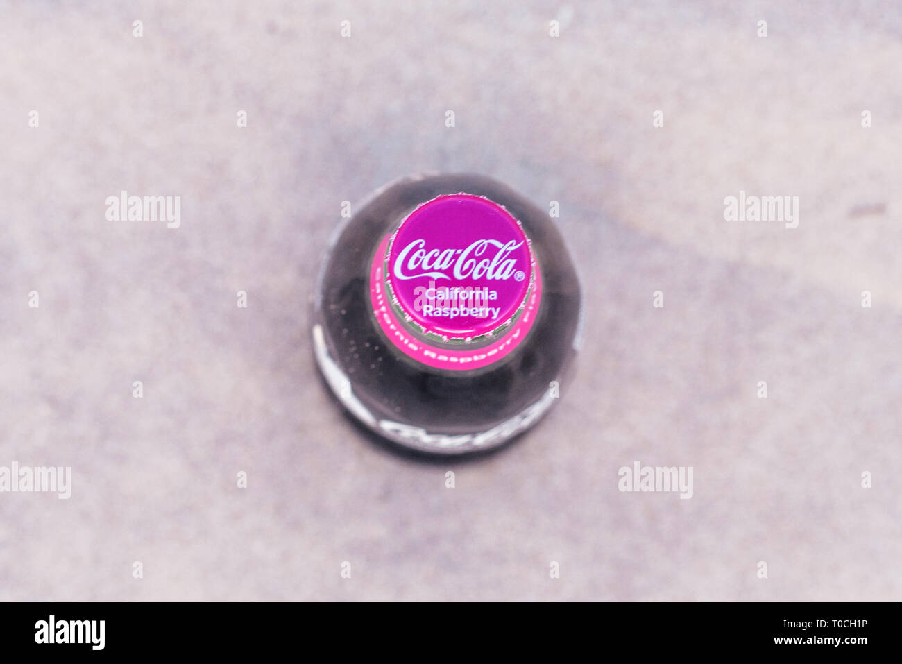 Framboise Californie Coca Cola. Banque D'Images