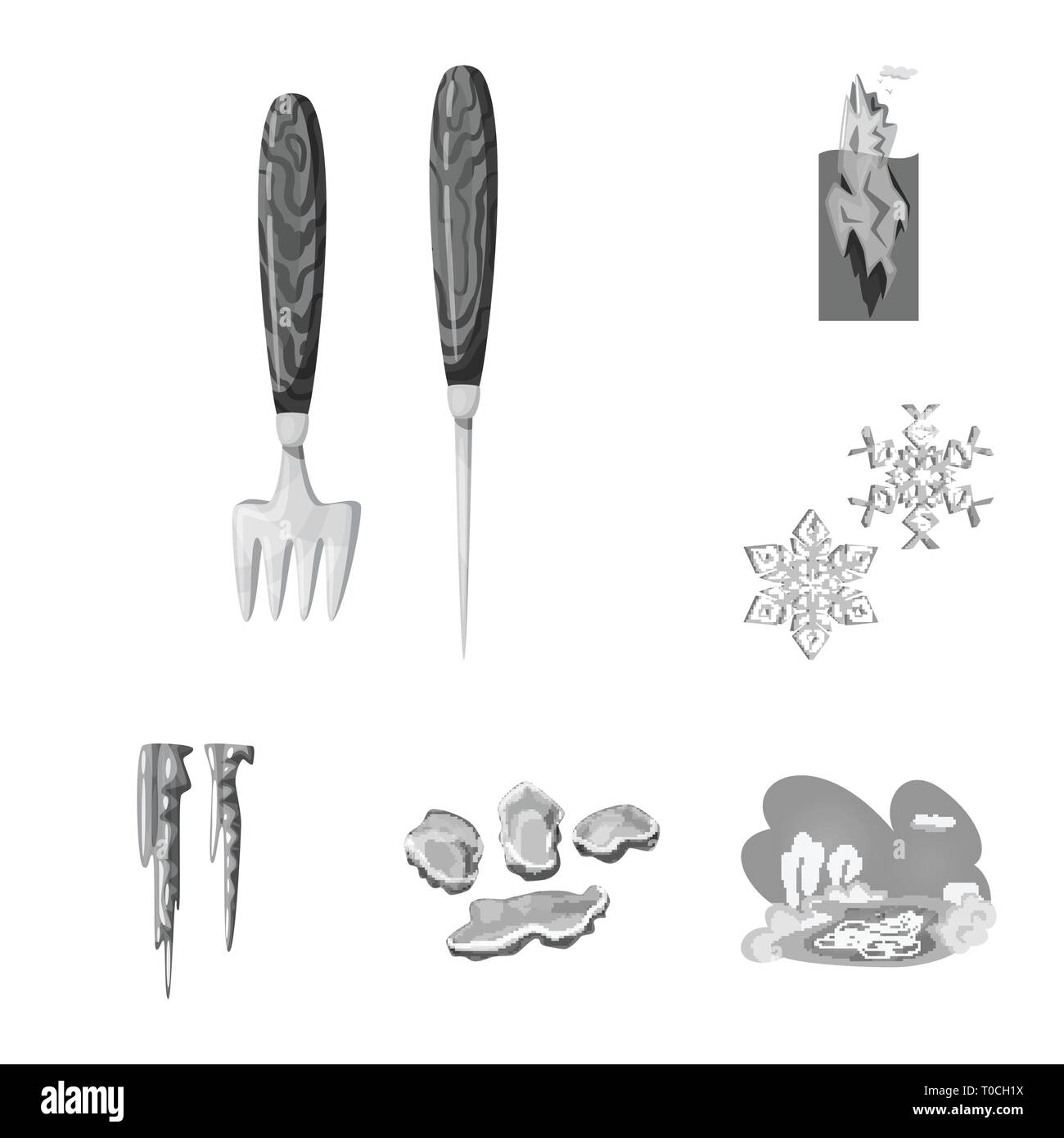 Iceberg,,couteau,flocon icicle,éclats,étang,glace,fourche,belle cuisine,montagne,hiver,,blanc,bleu,translucide,cristal,polaire,neige,fusion,piece,patinoire,climat,suspension,restaurant,Noël,tempête sous-marine,cube,carre,pureté,texture,congelés,froid,transparent,gel,eau,propre,set,humide,vector icon,illustration,collection,isolé,design,graphisme,élément signe,gris,noir,vecteurs vecteur , Illustration de Vecteur