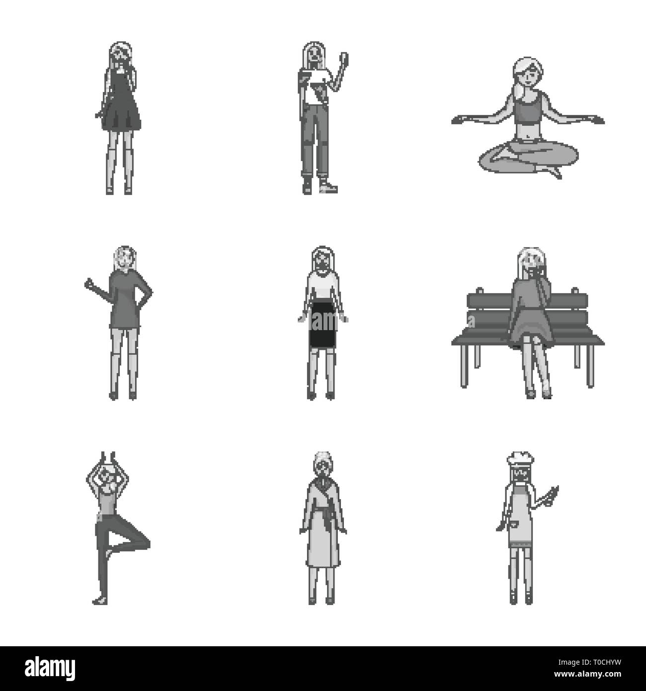 Illustration vecteur d'émotions et symbole féminin. Ensemble d'émotions et de corps d'illustration vectorielle stock. Illustration de Vecteur