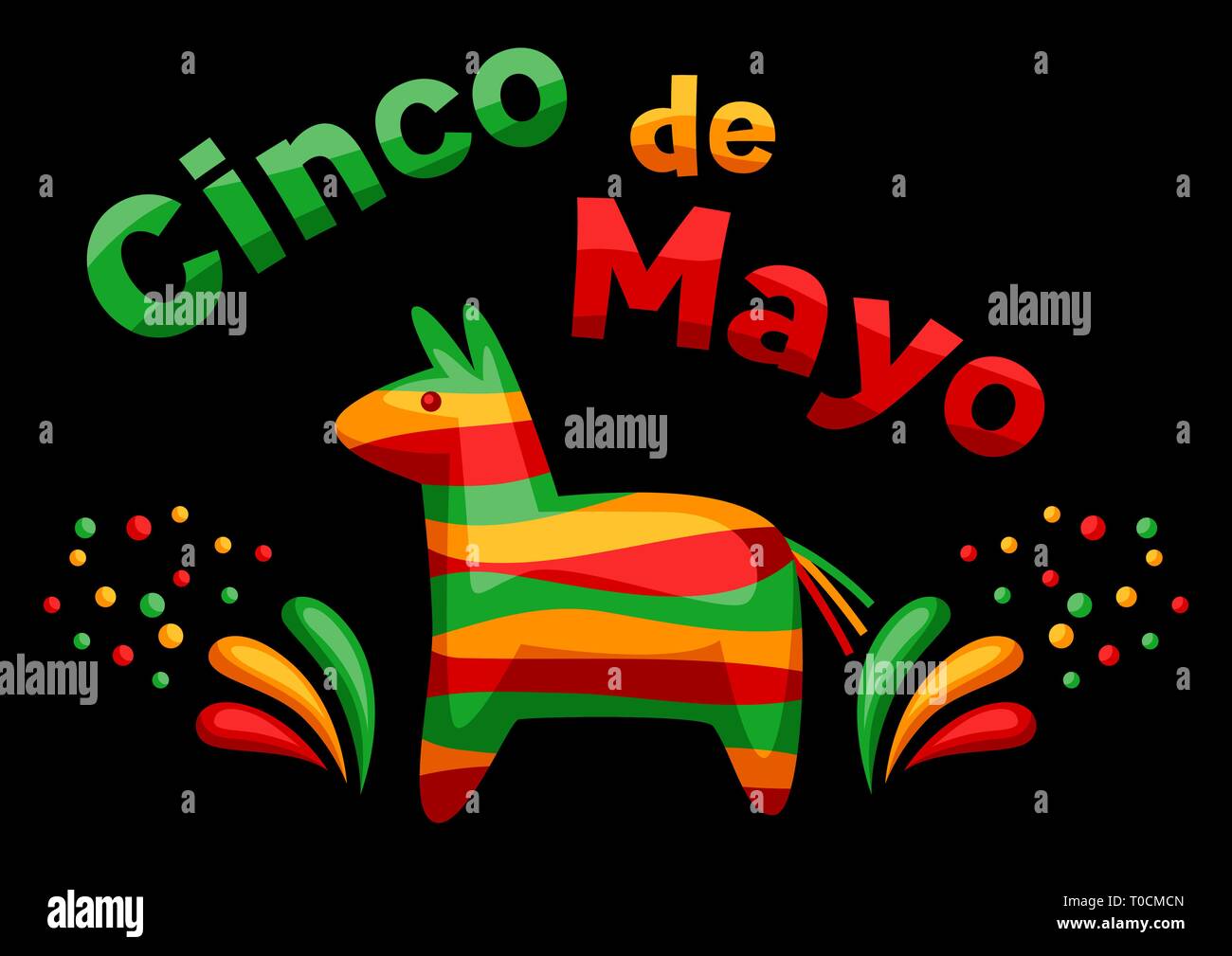 Le Cinco de Mayo mexicain carte de vœux. Illustration de Vecteur