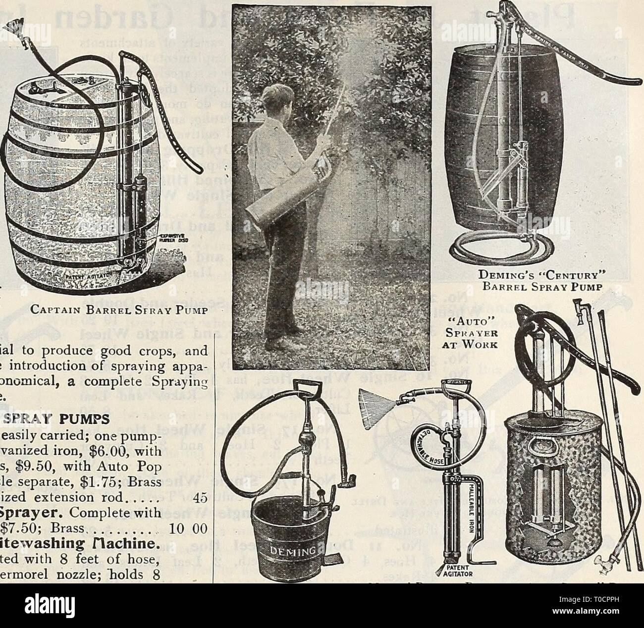 Dreer's garden book 1918 (1918) Dreer's garden book 1918 dreersgardenbook1918henr Année : 1918 n -wr* O* O 'S ; essenl'a' pour produire de bonnes récoltes, et **"/ ***& depuis l'introduction de l'appa- ratus de pulvérisation, qui sont simples et économiques, un équipement de pulvérisation est un élément indispensable. Les pulvérisateurs et pompes de pulvérisation pulvérisation automatique. Contient 4 gallons ; facile ; une pompe de pulvérisation va- 10 minutes. Le fer galvanisé, $6.00, avec buse Pop Auto, $6.50, $9.50, en laiton, avec buse Pop Auto, 10,00 $ ; Pop, séparé de l'injecteur automatique $1.75 ; laiton la tige d'extension, 60 cts. La perfection une tige d'extension galvanisé Banque D'Images