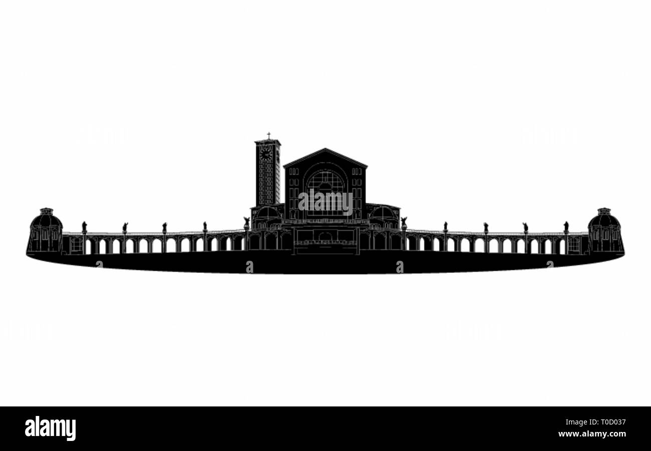 Illustration de la basilique d'Aparecida de remplissage noir. Illustration de Vecteur