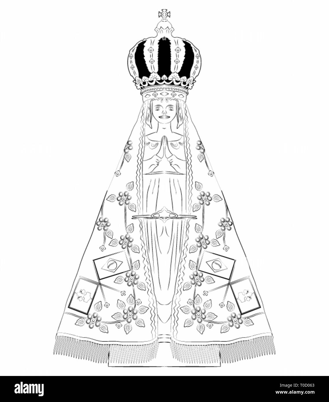 Notre Dame Aparecida contours seulement Illustration de Vecteur
