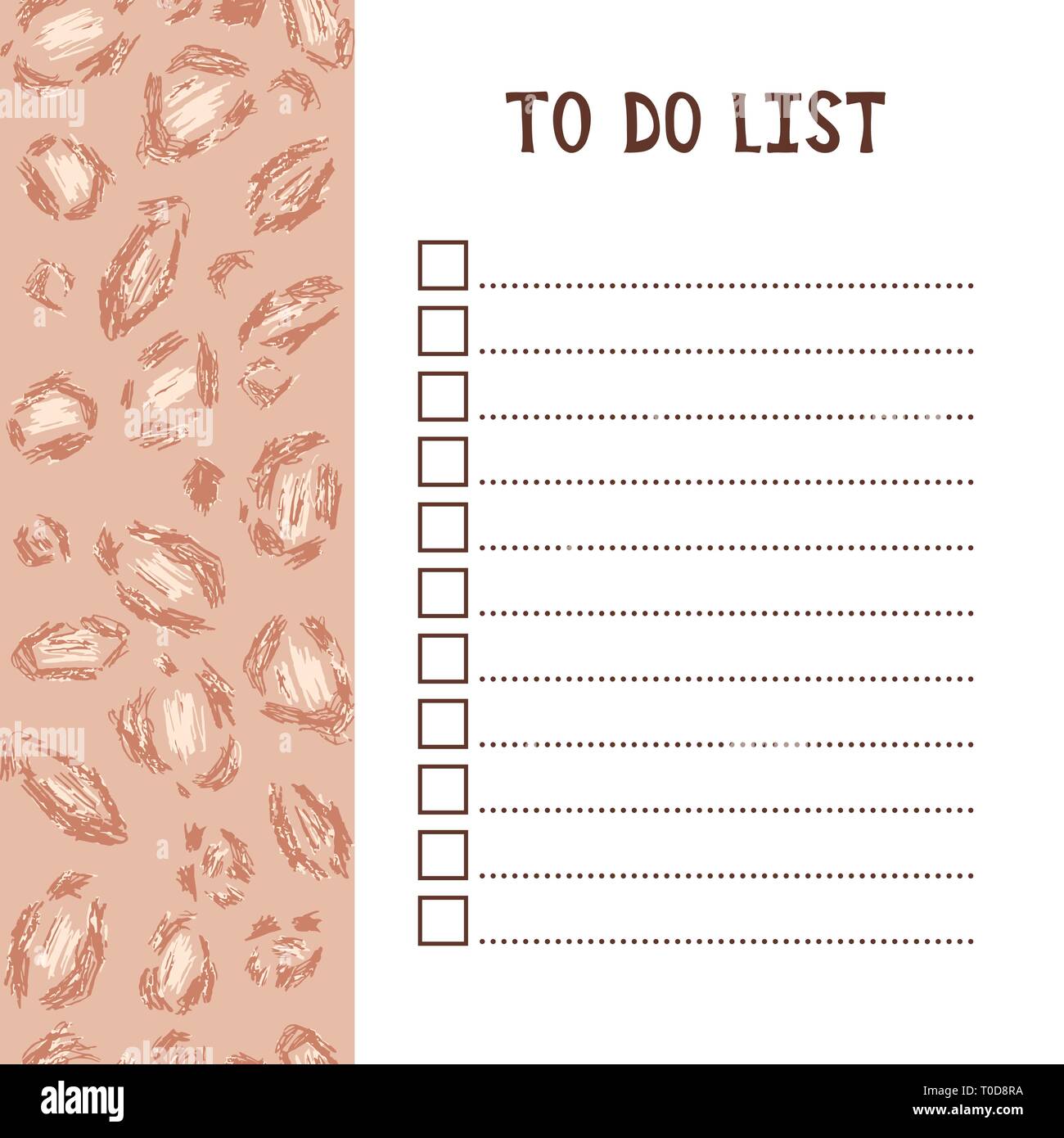 Liste des tâches. Illustration vectorielle. Liste de contrôle vide. Peau à imprimé léopard. Illustration de Vecteur