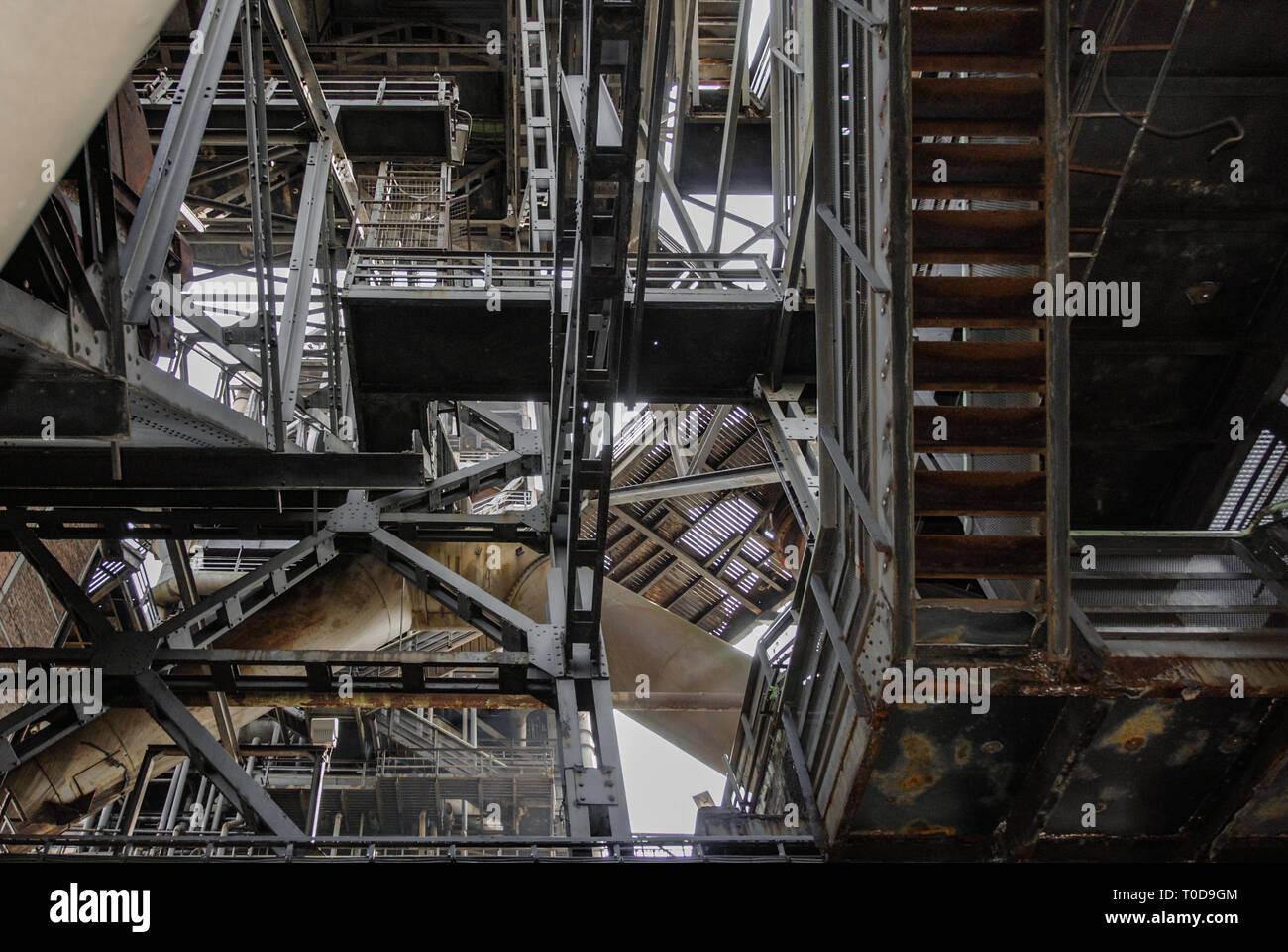 Landschaftspark Nord, Duisburg, Allemagne - 24 avril 2010. Détail de l'appareil mis hors service dans la région de la Ruhr. Banque D'Images