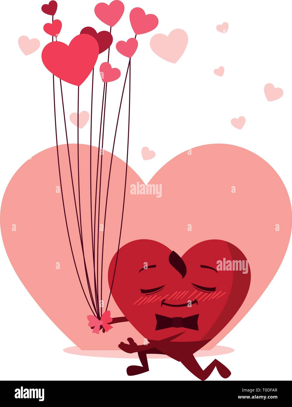 Coeur Male Avec Ballons Helium Kawaii Dessin Vectoriel De Personnage Image Vectorielle Stock Alamy