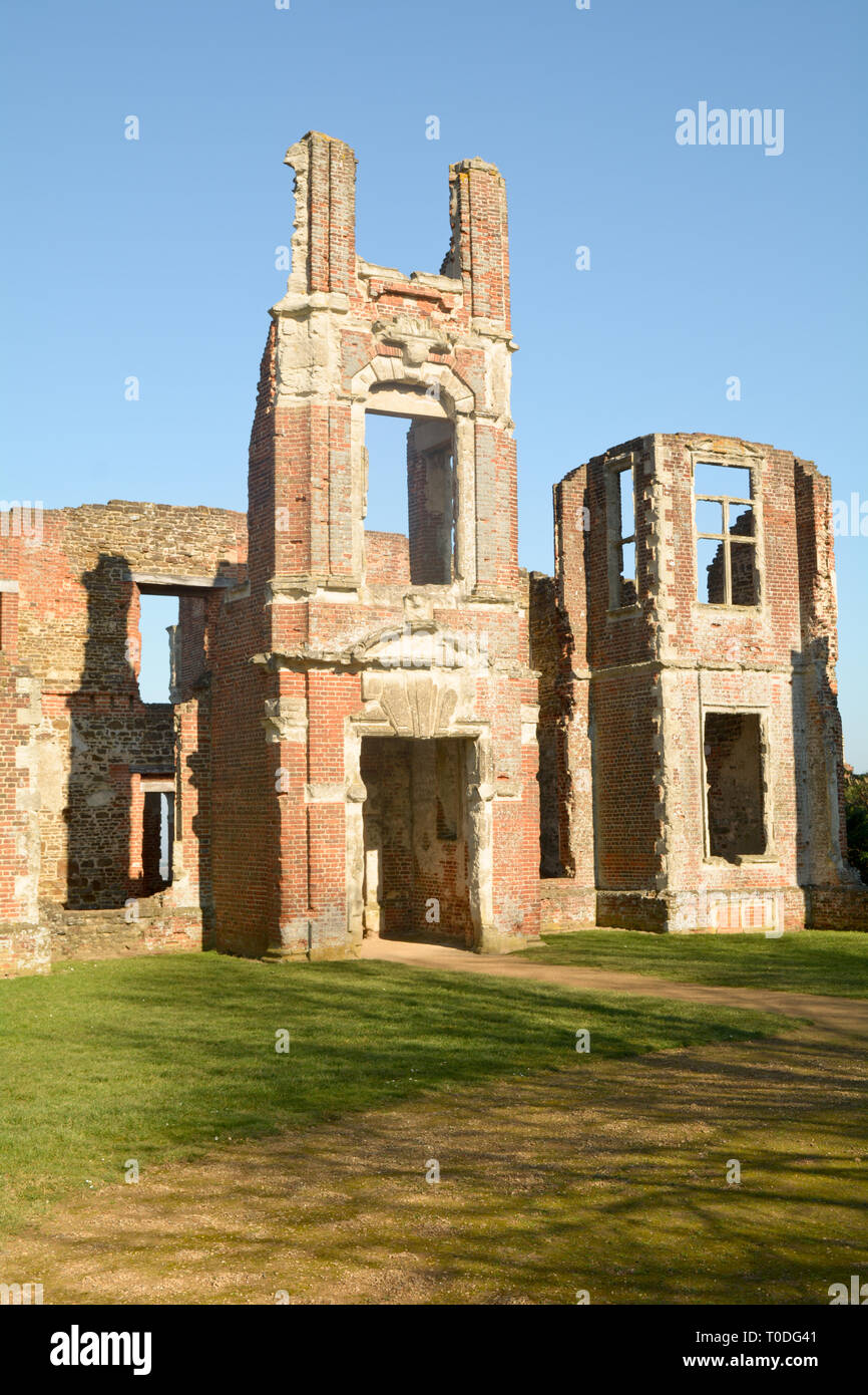 Houghton House - Le ruiné ancien manoir Victorien et pavillon de chasse dans la paroisse d'Alger à Bedford, Bedfordshire, Angleterre Banque D'Images
