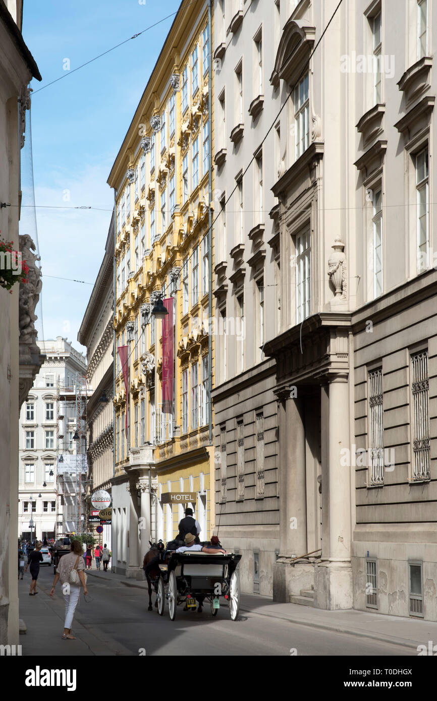 Wien, Österreich, 1 dans der Habsburgergasse Fiaker Banque D'Images