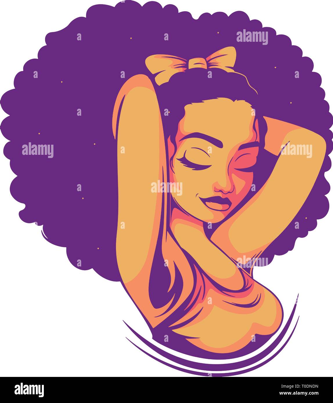 Femme Afro Nubian SVG Belle Dame chic composent la mélanine modèle ethnique afro-américaine Illustration de Vecteur