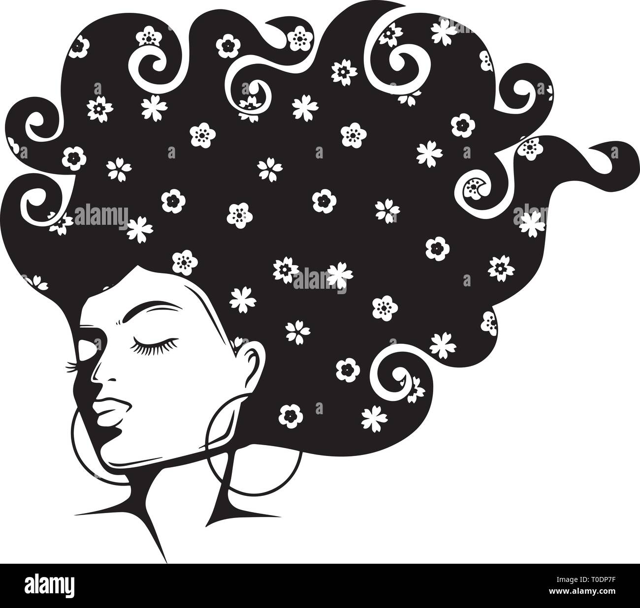 Femme Afro Nubian SVG Belle Dame chic composent la mélanine modèle ethnique afro-américaine Illustration de Vecteur