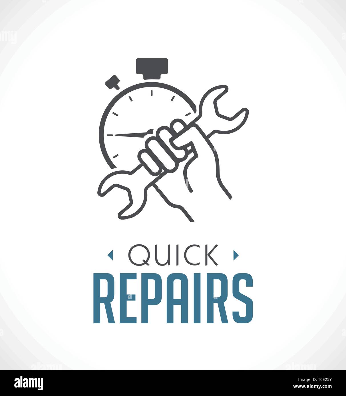 Icône réparations - concept main avec clé Illustration de Vecteur