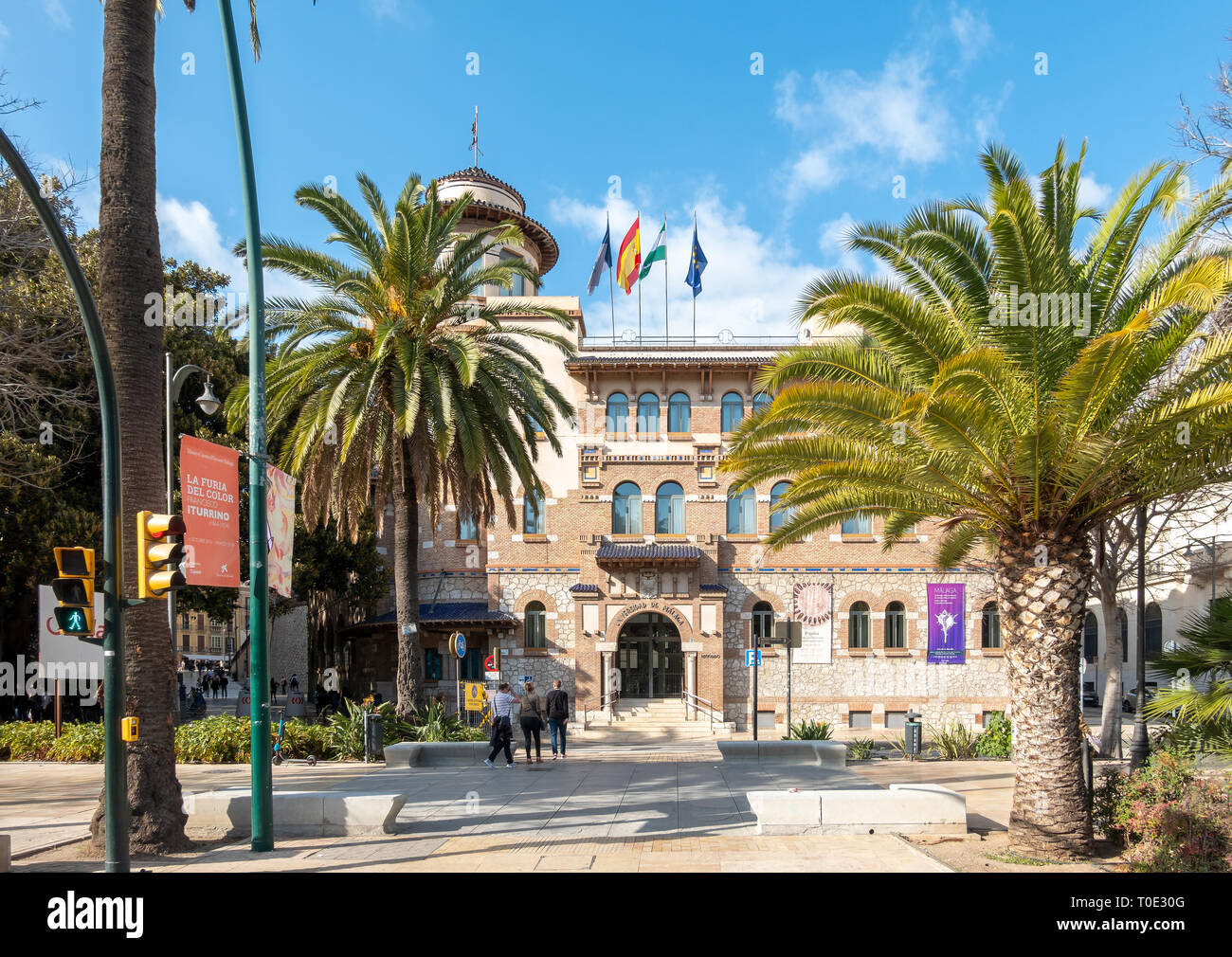 Rectorat Rectorat de l'Université de Malaga, du bâtiment. UMA, Universidad de Málaga. Banque D'Images