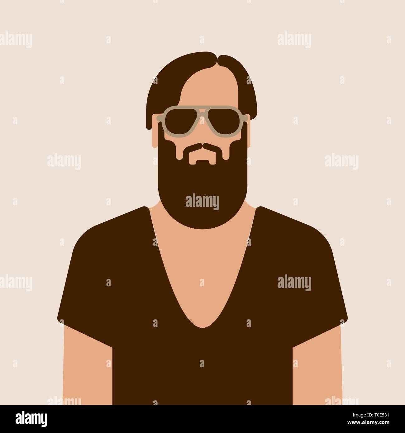 Télévision homme hipster caractère . Vector illustration . Illustration de Vecteur