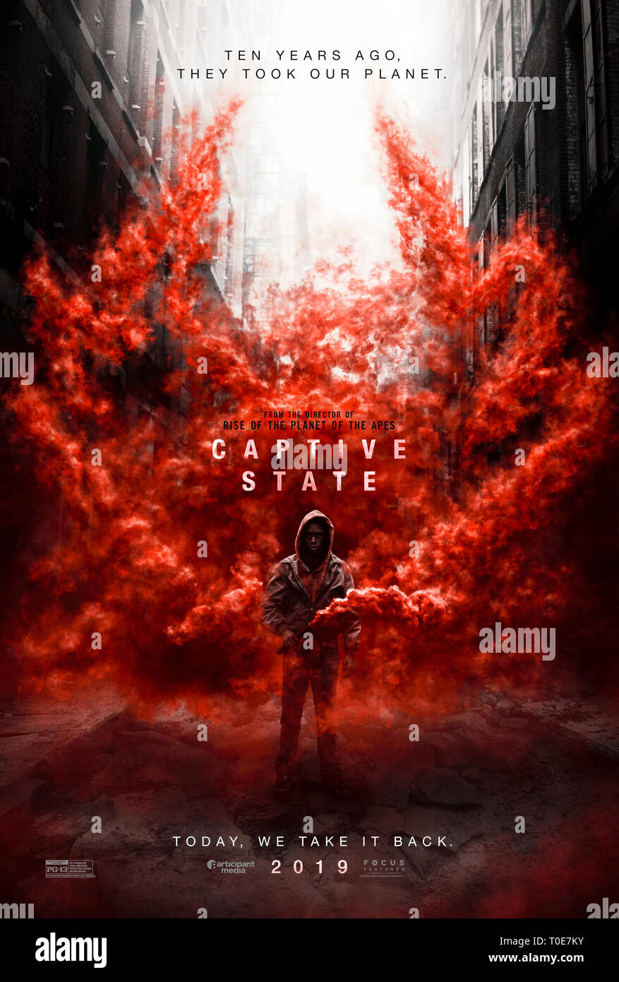 L'État captif (2019) réalisé par Rupert Wyatt et avec John Goodman, Ashton Sanders et Jonathan majors. Après une invasion extraterrestre certains humains tandis que d'autres résistent à collaborer. Banque D'Images