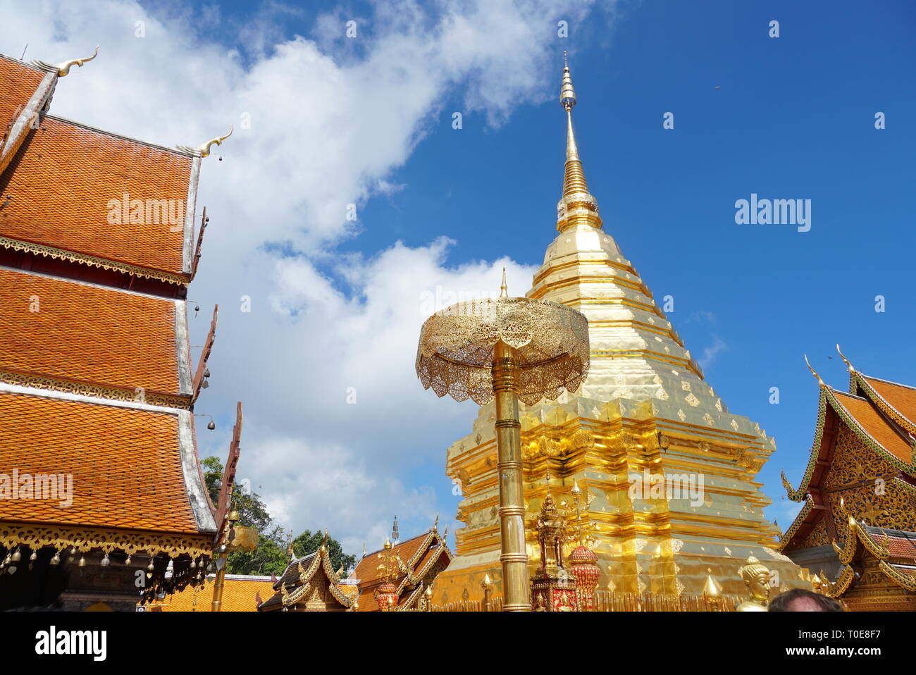 Pagode thaïlandaise au Wat Phrathat Doi Suthep , Thaïlande Chiangmai Banque D'Images