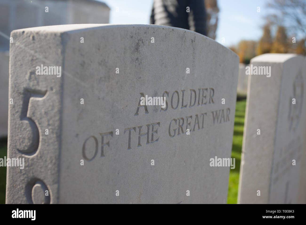 Pierres tombales et des monuments aux morts des soldats de la grande guerre entre 1914 et 1918. Cimetière de Tyne Cot France Banque D'Images