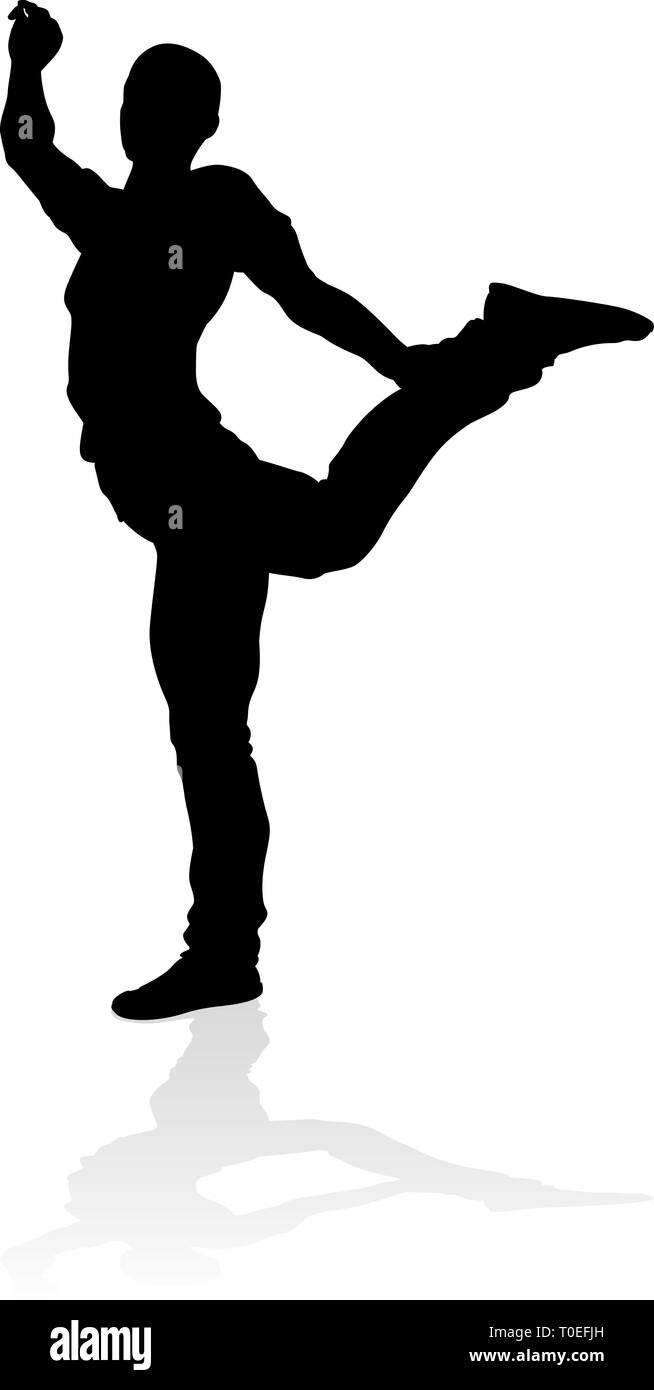 Street Dance Dancer Silhouette Illustration de Vecteur