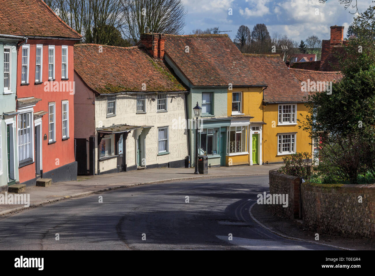 Thaxted village, high street, Essex, Angleterre, RU go Banque D'Images