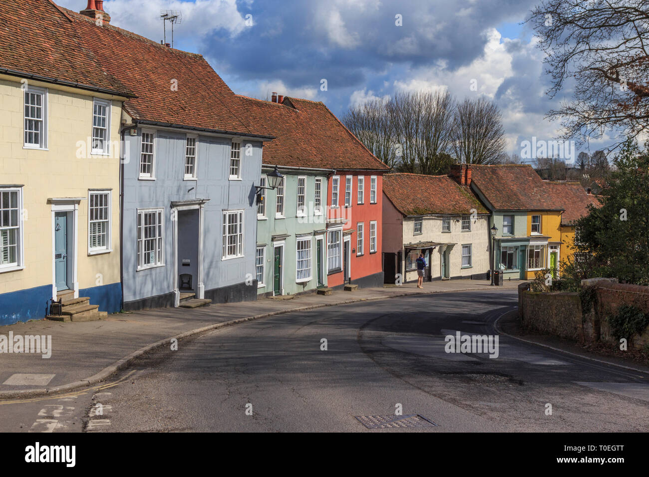 Thaxted village, high street, Essex, Angleterre, RU go Banque D'Images